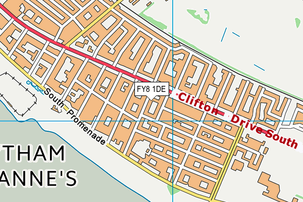 FY8 1DE map - OS VectorMap District (Ordnance Survey)