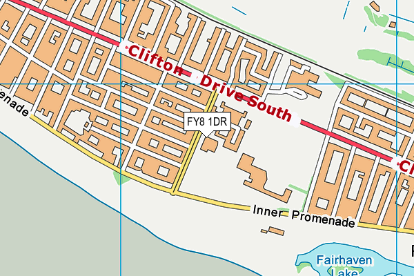 FY8 1DR map - OS VectorMap District (Ordnance Survey)