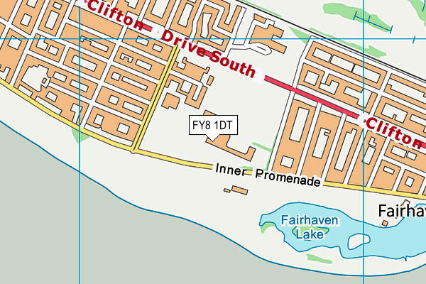 FY8 1DT map - OS VectorMap District (Ordnance Survey)