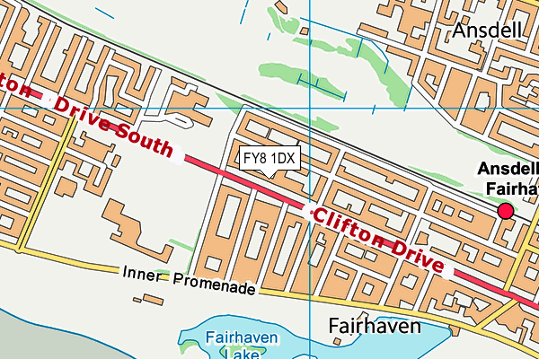 FY8 1DX map - OS VectorMap District (Ordnance Survey)