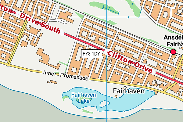 FY8 1DY map - OS VectorMap District (Ordnance Survey)
