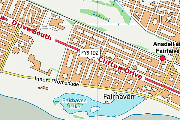 FY8 1DZ map - OS VectorMap District (Ordnance Survey)