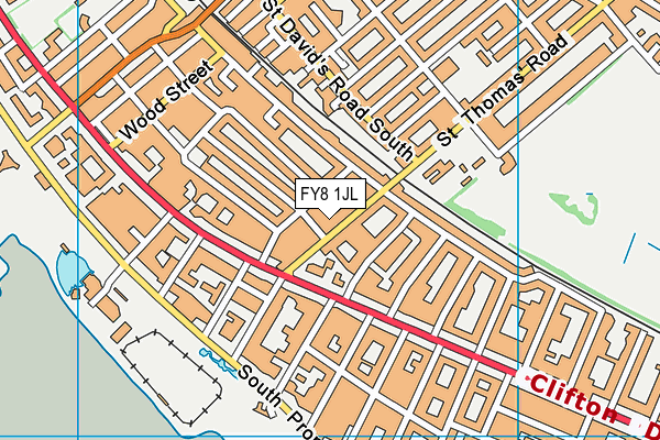 St. Thomas Parish Centre map (FY8 1JL) - OS VectorMap District (Ordnance Survey)