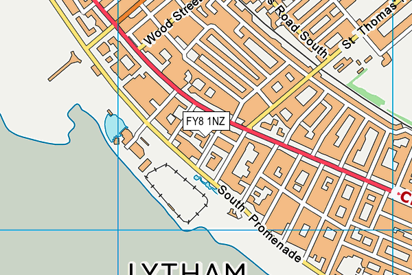 FY8 1NZ map - OS VectorMap District (Ordnance Survey)