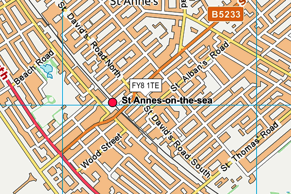 FY8 1TE map - OS VectorMap District (Ordnance Survey)