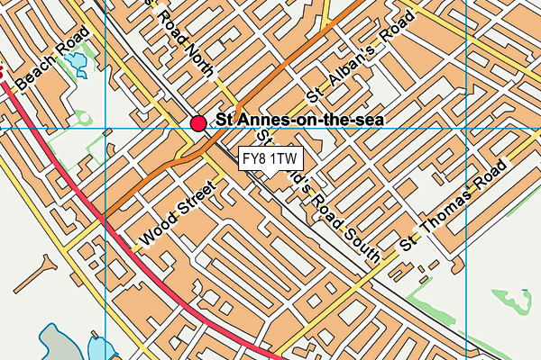 FY8 1TW map - OS VectorMap District (Ordnance Survey)