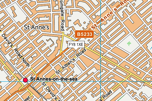 FY8 1XE map - OS VectorMap District (Ordnance Survey)