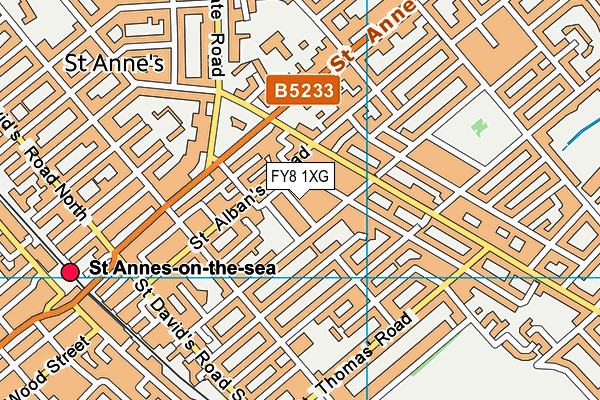 FY8 1XG map - OS VectorMap District (Ordnance Survey)