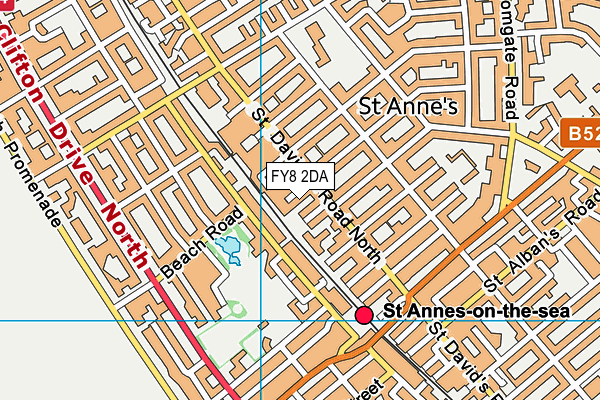FY8 2DA map - OS VectorMap District (Ordnance Survey)