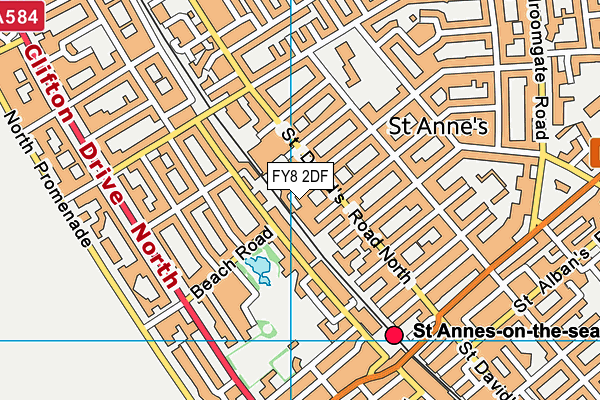 FY8 2DF map - OS VectorMap District (Ordnance Survey)