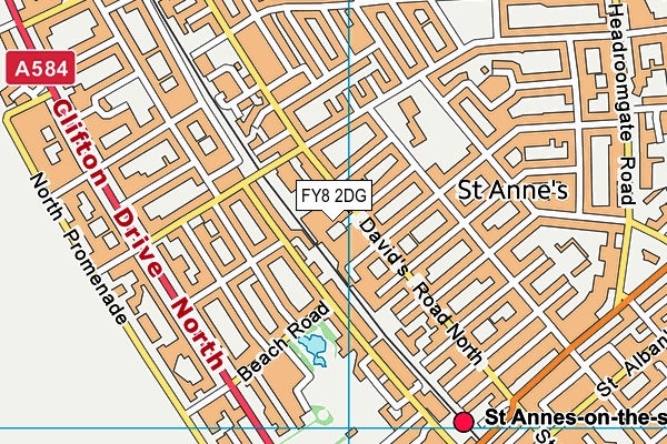 FY8 2DG map - OS VectorMap District (Ordnance Survey)