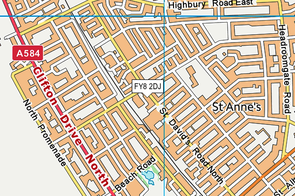 FY8 2DJ map - OS VectorMap District (Ordnance Survey)
