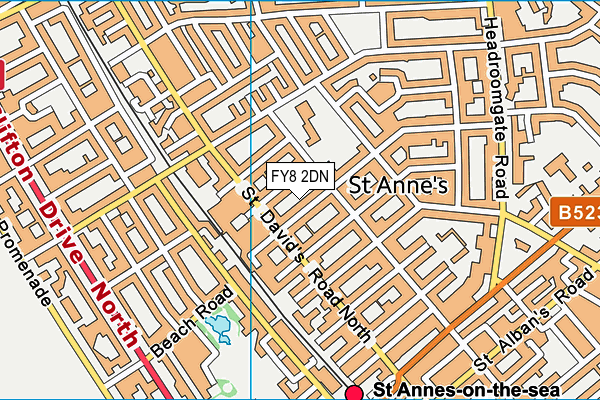 FY8 2DN map - OS VectorMap District (Ordnance Survey)