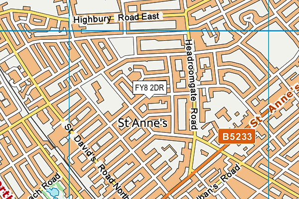 FY8 2DR map - OS VectorMap District (Ordnance Survey)
