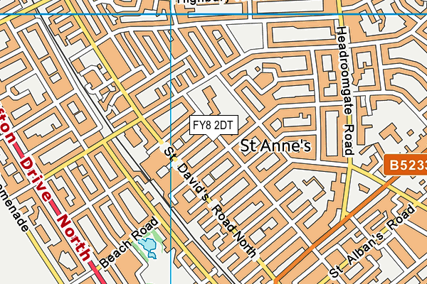 FY8 2DT map - OS VectorMap District (Ordnance Survey)