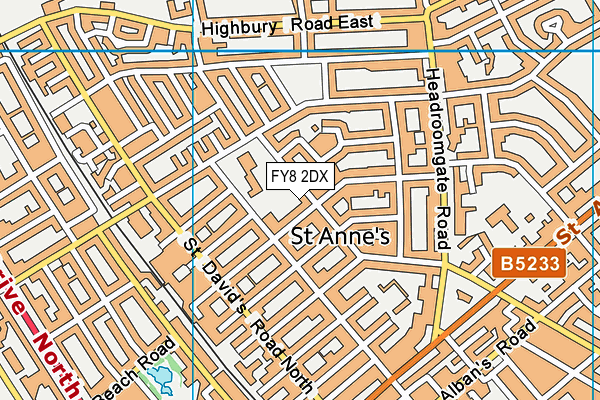 FY8 2DX map - OS VectorMap District (Ordnance Survey)