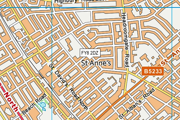 FY8 2DZ map - OS VectorMap District (Ordnance Survey)