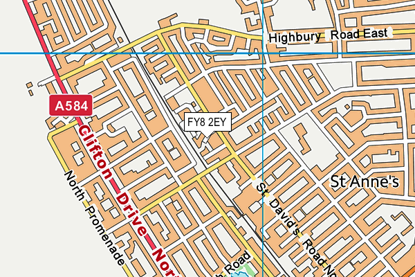 FY8 2EY map - OS VectorMap District (Ordnance Survey)