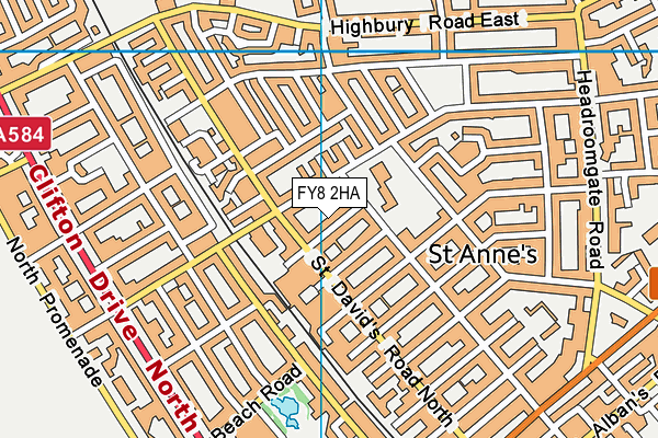 FY8 2HA map - OS VectorMap District (Ordnance Survey)