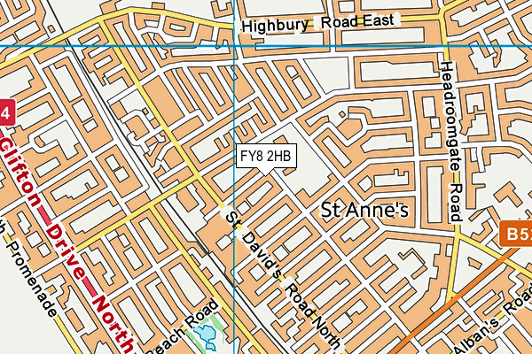 FY8 2HB map - OS VectorMap District (Ordnance Survey)