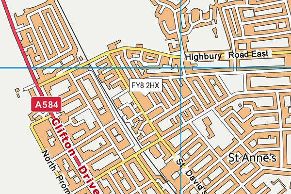 FY8 2HX map - OS VectorMap District (Ordnance Survey)