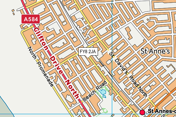 FY8 2JA map - OS VectorMap District (Ordnance Survey)