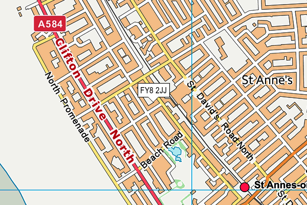 FY8 2JJ map - OS VectorMap District (Ordnance Survey)