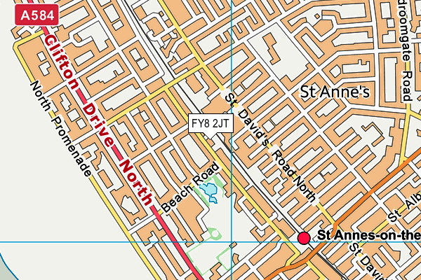 FY8 2JT map - OS VectorMap District (Ordnance Survey)