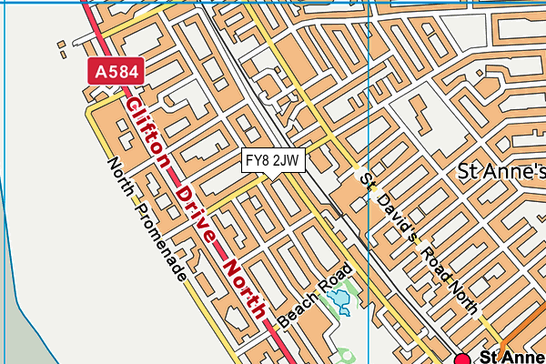 FY8 2JW map - OS VectorMap District (Ordnance Survey)