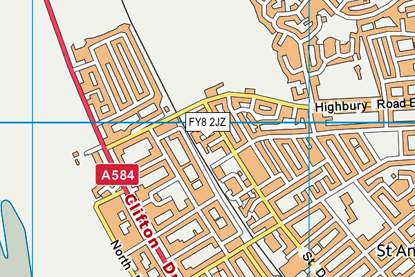 FY8 2JZ map - OS VectorMap District (Ordnance Survey)