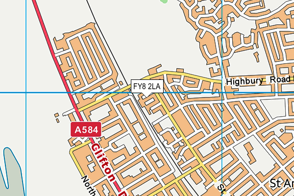 FY8 2LA map - OS VectorMap District (Ordnance Survey)