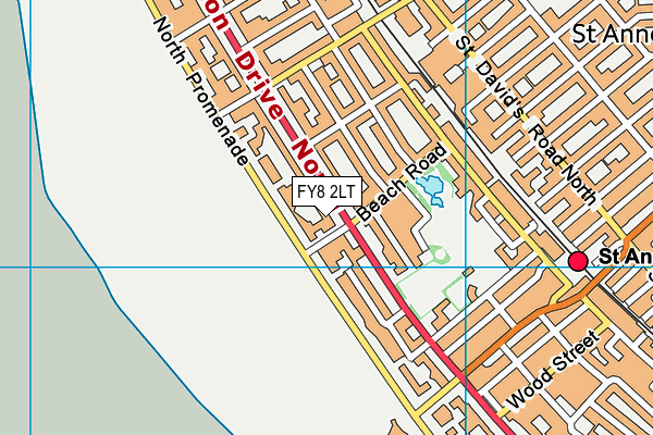 FY8 2LT map - OS VectorMap District (Ordnance Survey)
