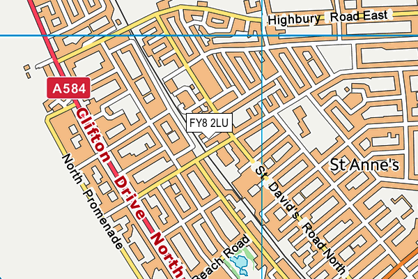 FY8 2LU map - OS VectorMap District (Ordnance Survey)