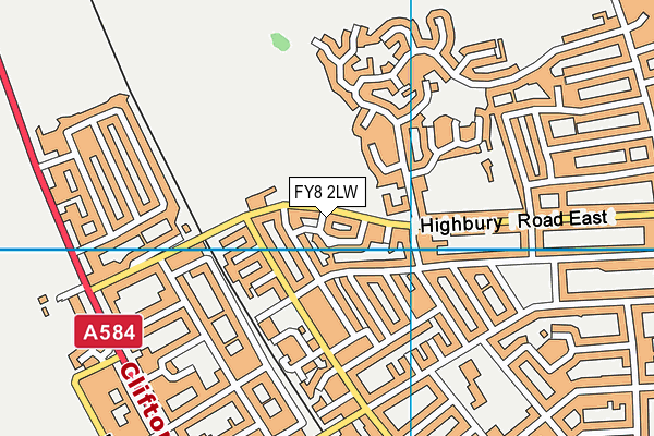FY8 2LW map - OS VectorMap District (Ordnance Survey)