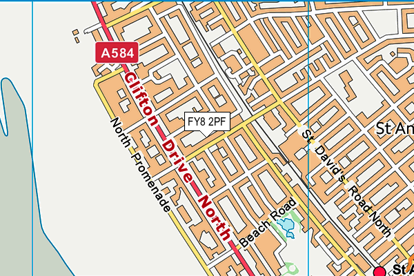 FY8 2PF map - OS VectorMap District (Ordnance Survey)