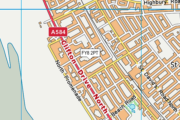 FY8 2PT map - OS VectorMap District (Ordnance Survey)