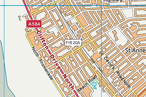 FY8 2QA map - OS VectorMap District (Ordnance Survey)