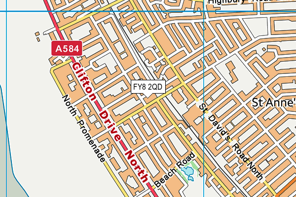 FY8 2QD map - OS VectorMap District (Ordnance Survey)