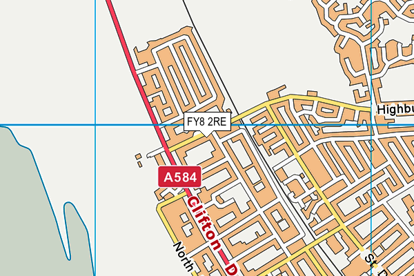 FY8 2RE map - OS VectorMap District (Ordnance Survey)