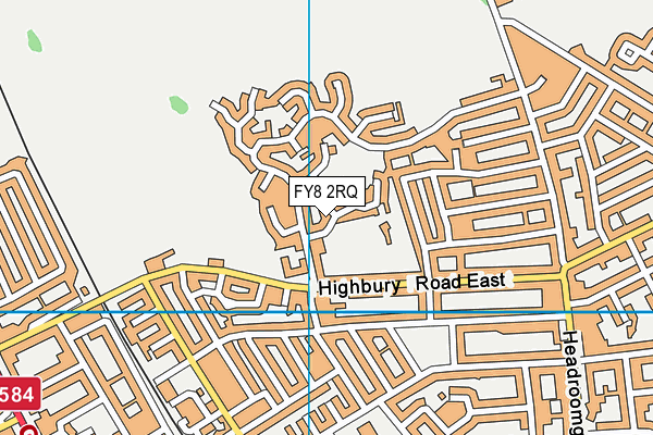 St Annes Cricket Club map (FY8 2RQ) - OS VectorMap District (Ordnance Survey)