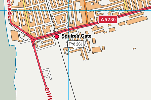Blackpool Fc (Squires Gate) map (FY8 2SJ) - OS VectorMap District (Ordnance Survey)
