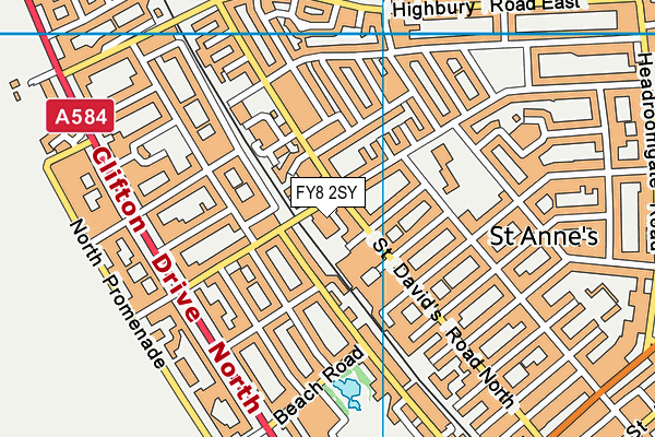 FY8 2SY map - OS VectorMap District (Ordnance Survey)
