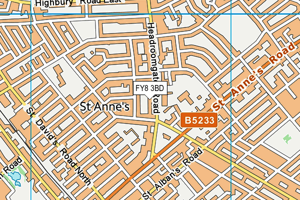 FY8 3BD map - OS VectorMap District (Ordnance Survey)