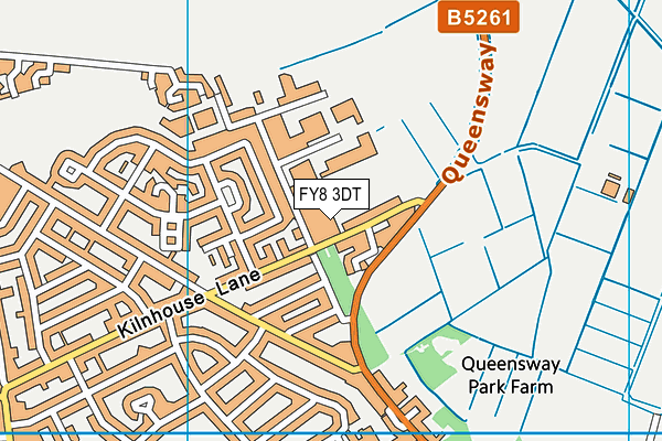 FY8 3DT map - OS VectorMap District (Ordnance Survey)