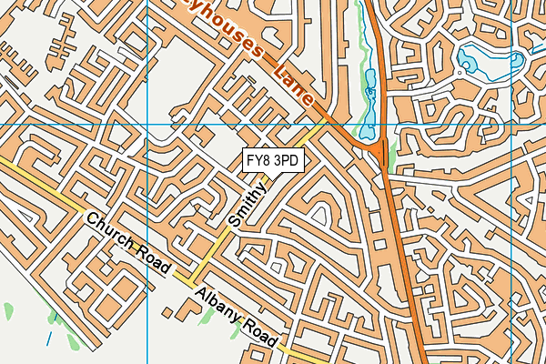 FY8 3PD map - OS VectorMap District (Ordnance Survey)