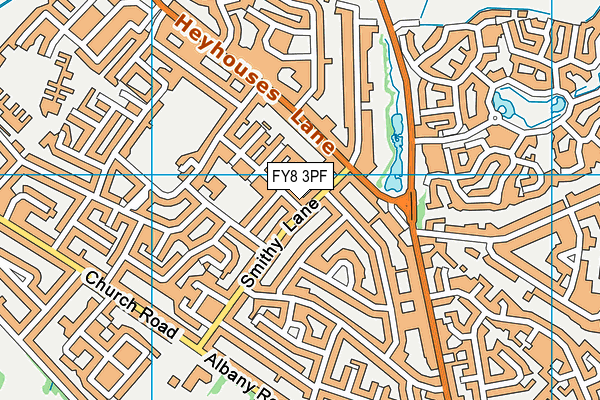FY8 3PF map - OS VectorMap District (Ordnance Survey)