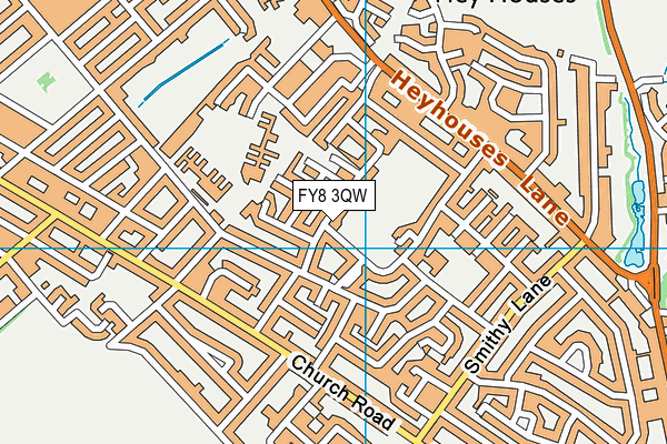 FY8 3QW map - OS VectorMap District (Ordnance Survey)