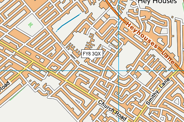 FY8 3QX map - OS VectorMap District (Ordnance Survey)