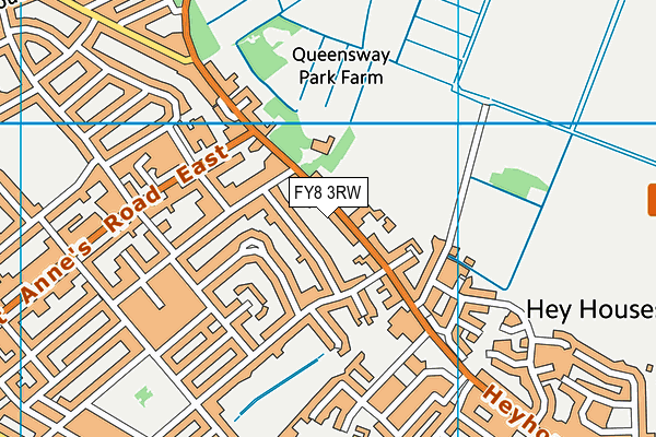 FY8 3RW map - OS VectorMap District (Ordnance Survey)