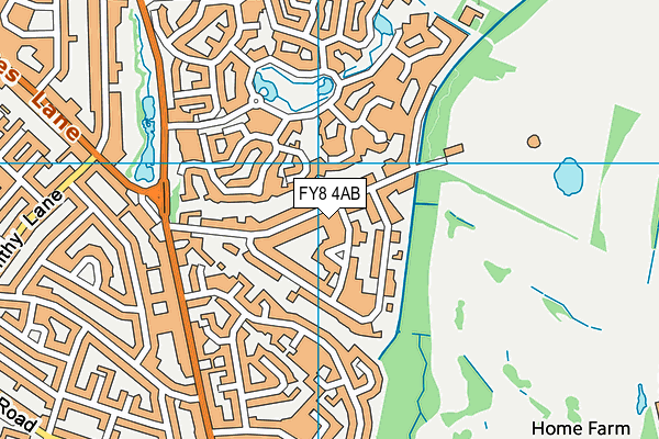FY8 4AB map - OS VectorMap District (Ordnance Survey)